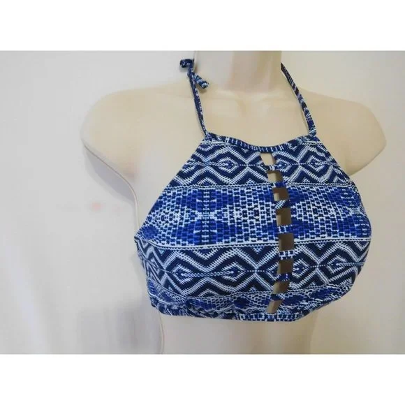 La Blanca Bikini Size 10 Top Indigo White Swimwear New High Neck  MenWomenStyles - Picture 3 of 12
